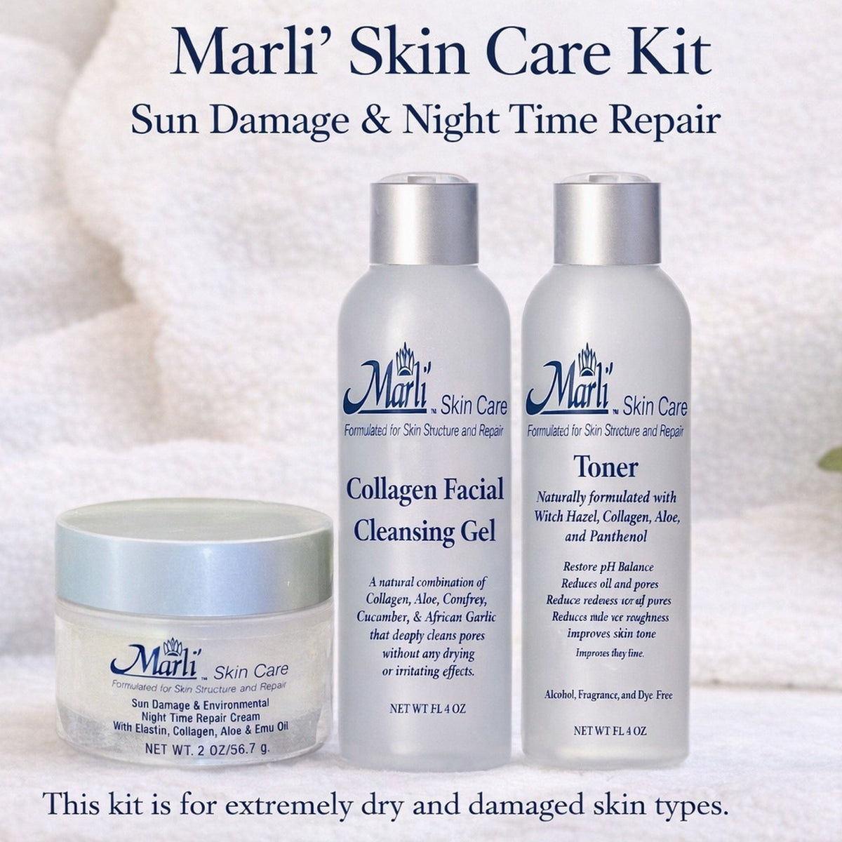 Complete Skin Care Kit - Cleanser, Toner, Moisturizer